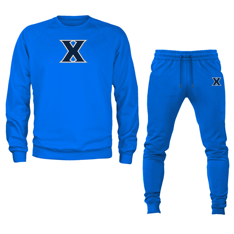 Men's Xavier Musketeers Crewneck Sweatshirt Joggers Suit